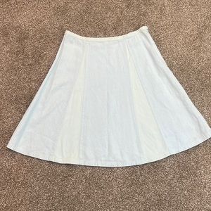 Pale Blue J Jill midi flare skirt. Hemp material & organic cotton. Size medium